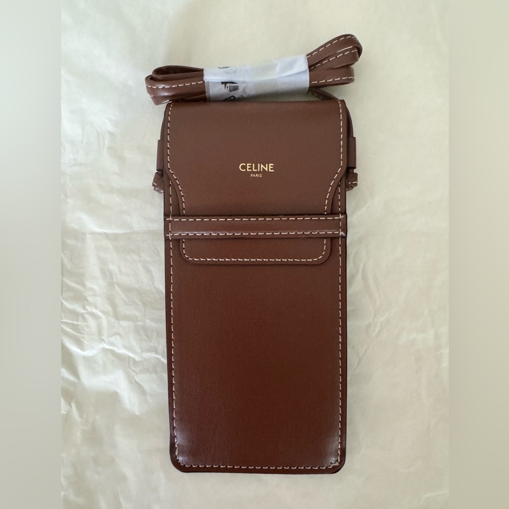 NEW 100% Authentic Celine Sunglasses pouch in brown leather